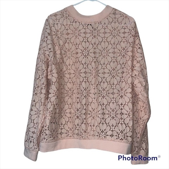 Torrid size 3 womens Bomber Jacket Coat Pink Floral Lace Cotton Blend Womens - Picture 11 of 14